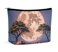 Borsa per il trucco "The Elephant Walks", per donne, portatile, cosmetica, impermeabile, estetica, portatile, da viaggio e da lavoro