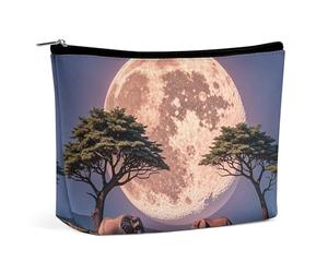 Borsa per il trucco "The Elephant Walks", per donne, portatile, cosmetica, impermeabile, estetica, portatile, da viaggio e da lavoro