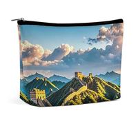 Borsa per il trucco "The Great Wall of China" per donne, portatile, cosmetica, impermeabile, estetica, da viaggio e da lavoro