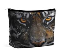 Borsa per il trucco Tiger Snow Night Eyes Wild, organizer da viaggio per articoli da toilette, pochette cosmetica per donna, regalo di compleanno per mamma, ragazze, donne e sorelle
