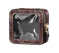 Borsa per il trucco trasparente con cervo natalizio rosso vintage piccola borsa da toilette da viaggio impermeabile borsa organizer per viaggi