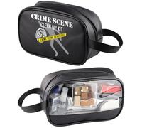 Borsa per il trucco trasparente con scena del crimine, regalo Csi, scienza forense, scena del crimine, kit di indagine, borsa da toilette da viaggio, organizer, Scena Del Crimine Tm2, alla moda