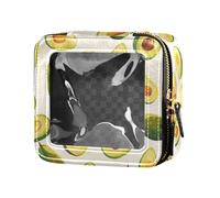 Borsa per il trucco trasparente impermeabile con grafico marino subacqueo per donne ragazze contenitori cosmetici da viaggio borsa da toeletta, Avocado divertente, 1 Size