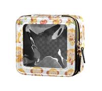 Borsa per il trucco trasparente impermeabile con grafico marino subacqueo per donne ragazze contenitori cosmetici da viaggio borsa da toeletta, Banane scimmie e foglie di palma, 1 Size