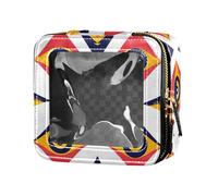 Borsa per il trucco trasparente impermeabile con texture glitterata rossa per borsa con cerniera per la cura della pelle contenitori cosmetici per le donne, astratto Evil Eye Bianco, 1 Size