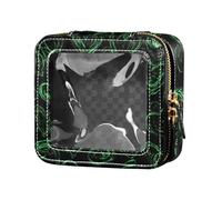 Borsa per il trucco trasparente impermeabile verde fluorescente Valentine Love borsa da viaggio impermeabile da viaggio organizer per il trucco per viaggiare