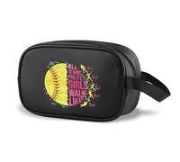 Borsa per il trucco trasparente ispirata al softball con tutte le belle ragazze che camminano come questa palla da baseball, regalo per gli amanti dello sport, Mi piace questo Cbag Eu, Multiuso