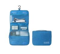 Borsa Per Il Trucco Travel Makeup Bags Women Waterproof Cosmetic Bag Toiletries Organizer Hanging Dry And Wet Separation Storage Bag Borsa Cosmetica(Blue)