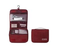 Borsa Per Il Trucco Travel Makeup Bags Women Waterproof Cosmetic Bag Toiletries Organizer Hanging Dry And Wet Separation Storage Bag Borsa Cosmetica(Wine Red)