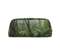 Borsa per il trucco Tropical Rain per uomo e donna, beauty case da viaggio, pochette estetica, astuccio grande per matite
