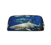 Borsa per il trucco Two White Sharks per donne e uomini, borsa da viaggio, borsa estetica, astuccio grande