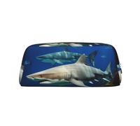 Borsa per il trucco Two White Sharks per donne e uomini, borsa da viaggio, borsa estetica, astuccio grande
