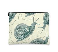 Borsa per il trucco vintage a forma di lumaca, borsa cosmetica artistica da donna, piccola organizer portatile con cerniera, borsa da viaggio per articoli da toeletta, Crema, 7x9 Inch, Lumaca