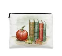 Borsa per il trucco vintage a forma di zucca, borsa da viaggio artistica da donna, piccola borsa portatile in tela con cerniera, borsa da toilette per la cura della pelle per festival autunnali