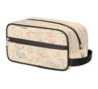 Borsa per il trucco vintage con motivo postale, per donne, uomini, bambini, ragazze, ragazzi, borsa da viaggio per articoli da toeletta da viaggio, organizer per cosmetici, borsa da doccia, Colore,