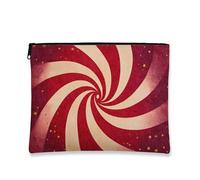 Borsa per il trucco vintage retrò, borsa da viaggio per cosmetici con motivo a vortice rosso per donne, piccola borsa portatile in tela con cerniera, borsa da toilette per la cura della pelle delle