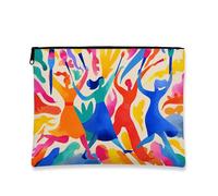 Borsa per il trucco vivace, borsa da viaggio colorata per donne che celebrano l'espressione artistica per ragazze, piccola borsa portatile con cerniera, regalo divertente per la cura della pelle