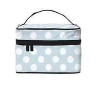 Borsa per il trucco Wave Point blu, per donna e ragazza, grande organizer, toeletta portatile, essenziale