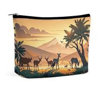 Borsa per il trucco Wildlife Family per donne, portatile, cosmetica, impermeabile, estetica, portatile, da viaggio e da lavoro