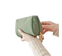 Borsa Per Il Trucco Women Cosmetic Bag Solid Color Korean Style Makeup Bag Pouch Toiletry Bag Waterproof Makeup Organizer Case Luxury Bag Borsa Cosmetica(Green)