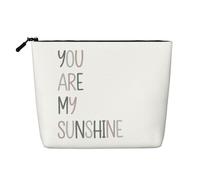 Borsa per il trucco "You are My Sunshine" con scritta "Abstract Boho" per la cameretta dei bambini, borsa alla moda per donne, regali di Natale e compleanno, accessori da toeletta