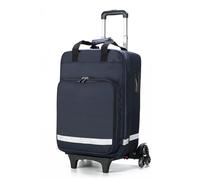 Borsa per kit di primo soccorso con carrello staccabile, borsa per primo soccorso vuota su ruote, borsa a rullo con divisori rimovibili, per visite a casa, ospizio, per medici, studenti