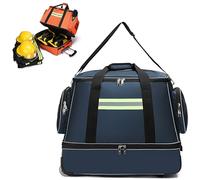 Borsa per kit di pronto soccorso medico di emergenza, design con ruote e asta telescopica per organizzare lo stoccaggio per la salute domestica e i professionisti medici, blu navy, S