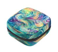 Borsa per kit mestruale per ragazze donne signore, artistico che scorre varie sfumature turbinii texture sacchetti per lo smaltimento dei tovaglioli igienici, grande capacità con cerniera sacchetto