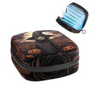 Borsa per kit mestruale per ragazze donne signore, Halloween Spaventapasseri 1231 sacchetti per lo smaltimento degli assorbenti igienici, grande capacità con cerniera
