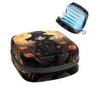 Borsa per kit mestruale per ragazze donne signore, Halloween Spaventapasseri 1253 sacchetti per lo smaltimento degli assorbenti igienici, grande capacità con cerniera