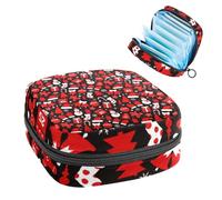 Borsa per kit mestruale per ragazze donne signore, rosso Natale pupazzo di neve guanto cappello modello sacchetti per lo smaltimento del tovagliolo sanitario, sacchetto mestruale con cerniera grande