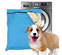 Borsa per la biancheria per animali domestici, con filtri blu, per lavare i peli di animali domestici, con cerniera YKK, per biancheria da letto per animali domestici, coperte, asciugamani (blu,