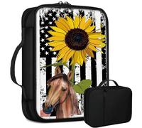 Borsa per la Bibbia con bandiera del cavallo, girasole, grande, per donne e uomini, borsa multifunzionale per la chiesa, protezione per la Bibbia, con manico, tasca con cerniera, regalo cristiano