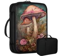 Borsa per la Bibbia con funghi rosa, grande, per donne e uomini, multifunzione, per chiesa, con manico, tasca con cerniera, regalo cristiano, materiale per studio biblico