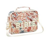 Borsa per la Bibbia, in ciniglia, regolabile, con tracolla protettiva, con stampa floreale, con manico, per donne, insegnanti, viaggi, casa, lavoro, preghiera, riunione, battesimo