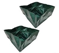 Borsa per la coltivazione di patate, confezione da 2 sacchetti per piantare verdure e patate, in tessuto traspirante, con fori di drenaggio, per balcone e giardino, in plastica verde, 4/6 griglie (A)