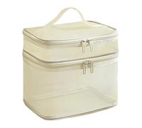 Borsa per la cultura a rete, borsa da doccia a doppio strato, in nylon, organizer per trucchi, borsa da viaggio, borsa cosmetica da donna, per WC, bagno, doccia, giallo chiaro, vedi descrizione, Vedi