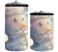 Borsa per la pulizia delle scarpe da ginnastica con pupazzo di neve con cappello di Natale sorridente in scarpe da neve borsa per lavatrice borsa per la pulizia delle scarpe da ginnastica confezione