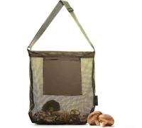 Borsa per la raccolta di funghi, grande capacità, in rete, con tracolla regolabile e tasca portaoggetti per la raccolta della frutta e avventure all'aperto (verde)