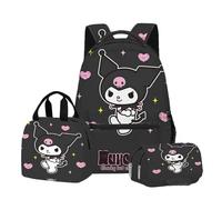 Borsa per la scuola delle ragazze, simpatico zaino dei cartoni animati, set di tre pezzi, tra cui zaino, borsa per il pranzo, astuccio per matite (F)