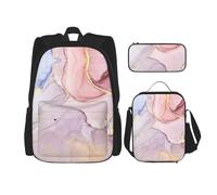 Borsa per la scuola viola e oro marmo astuccio portapranzo borsa combinatorezaino per la scuola dei bambini