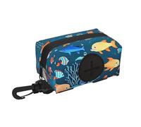 Borsa per la spazzatura da viaggio per animali domestici con mondo blu sottomarino, essenziale per escursioni o campeggio in campagna. Garantisci un'esperienza piacevole