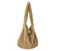 Borsa per la spesa alla moda borsa ascellare per donna ragazza borse a tracolla versatili borsa a tracolla in peluche borsa grande capacità tote borsa elegante, cachi, One Size