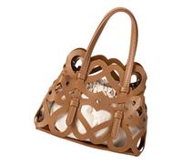 Borsa per la spesa alla moda con scomparto con cordino interno ergonomico regolabile borse a tracolla leggere per le donne coreano, Mud Color