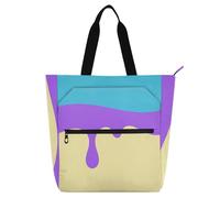 Borsa per la spesa colorata per bambini, motivo arte asetica, per ragazzi, ragazze, donne, gotica, leggera, riutilizzabile, con cerniera, per università, shopping, spiaggia, materiale scolastico