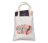 Borsa per la spesa con mappa di Copenaghen, per amanti della Danimarca, viaggi, vacanze, regalo per donne, Copenaghen, 35cm ( 13.78 inch ) * 38 cm ( 14.96 inch)