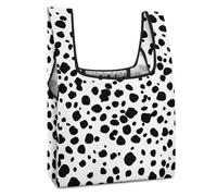 Borsa per la spesa con motivo dalmata divertente, riutilizzabile, con stampa, pieghevole, lavabile, leggera, con manico