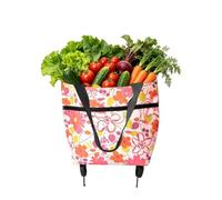 Borsa per la spesa con ruote, pieghevole, impermeabile, per esterni | Borsa da viaggio arrotolabile, per donne e uomini, contadini, picnic, gite, viaggi, traslochi, campeggio