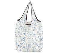 Borsa per la spesa con scritta in lingua inglese "Coastal G-irl Grecia", pieghevole, riutilizzabile, per feste nuziali, shopping, cultura greca, regalo per amanti della cultura greca, Grecia Fb