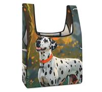 Borsa per la spesa con stampa di cane dalmata divertente riutilizzabile borsa della spesa pieghevole lavabile tote leggera custodia con manico